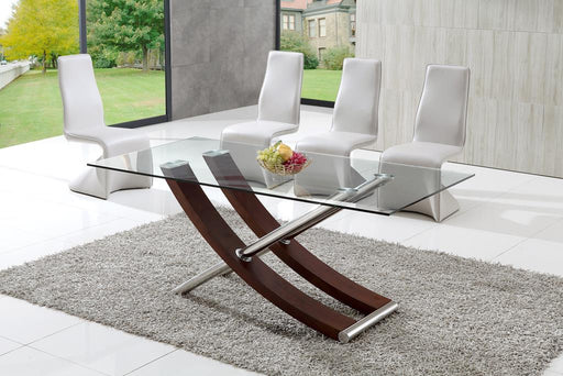 Skorpio Italian Designs Glass Dining Table with Armani Dining Chairs