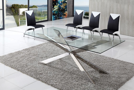 Spider Modern Glass Dining Table with Angel Dining Chairs