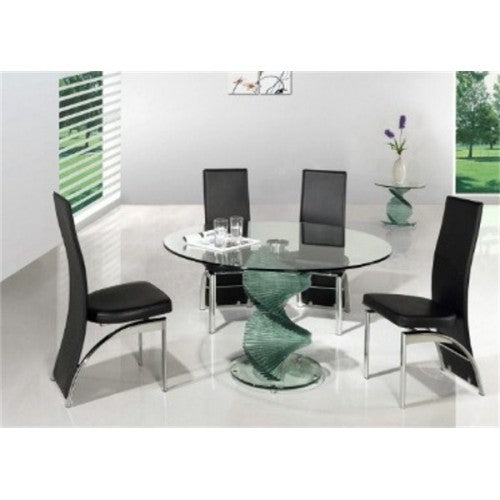 Swirl Glass Dining Table and Ashley Chairs