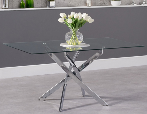 Schneider Rectangle Black Glass Dining Table