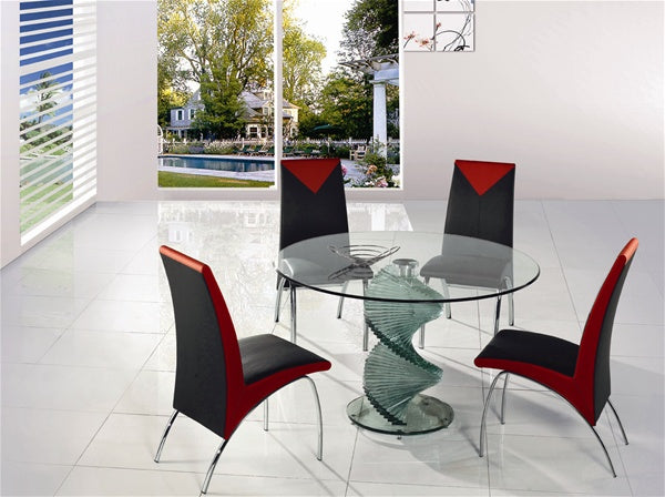 Swirl Glass Dining Table and Chairs