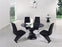 Modern Swirl Clear or Smoke Black Glass Dining Table and Z Chairs