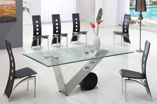 Valencia Large Glass Dining Table with Alison Chairs