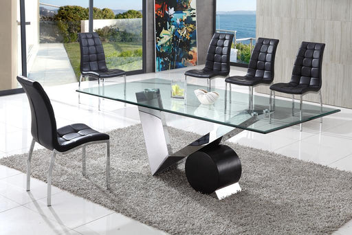 Valencia Large Glass Dining Table with Akira Chairs