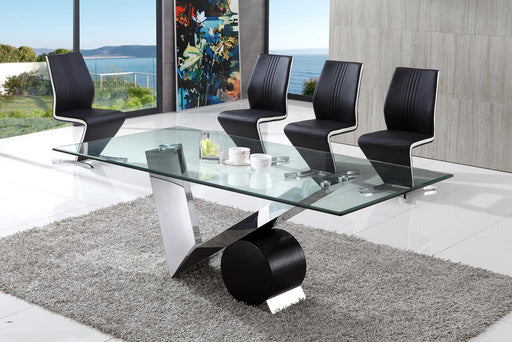 Valencia Glass Dining Table with Amari Chairs